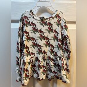 Kate Quinn Long Sleeve Tee with Cardinal Bird Print